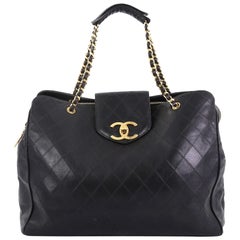 Chanel Vintage Supermodel Weekender Bag Quilted Leather Large