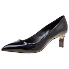 Casadei Black Patent Leather Pointed Toe Pumps Size 39
