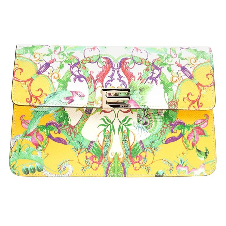 Etro Multicolor Printed Leather Shoulder Bag For Sale at 1stDibs
