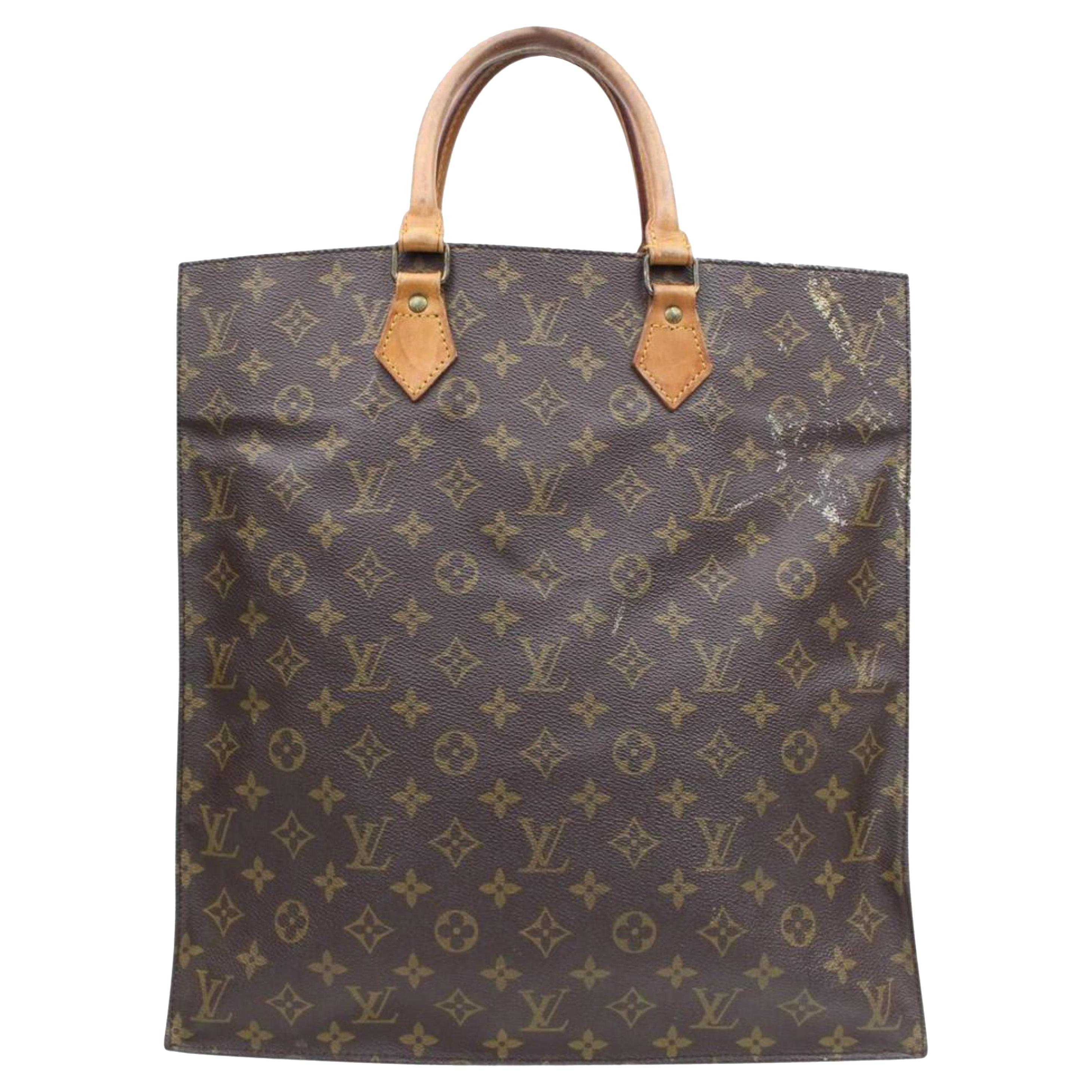 Louis Vuitton Sac Plat Monogram 868094 Brown Coated Canvas Tote For Sale