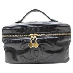 Chanel Vanity Case 867961 Black Patent Leather Satchel