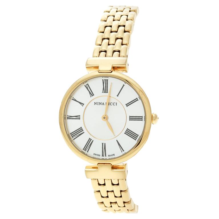 Nina Ricci Gold-Plated Stainless Steel Classic NR60055SM Women's Wristwatch 32mm