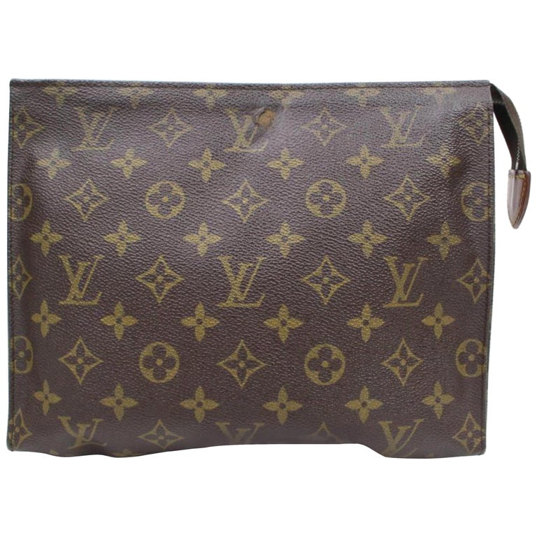 Louis Vuitton Brown Poche Monogram Toiletry Pouch 26 Toilette 867946 Wallet For Sale at 1stdibs