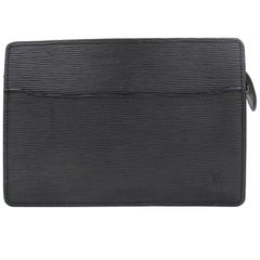 Louis Vuitton Pochette Noir Homme 867832 Black Leather Clutch