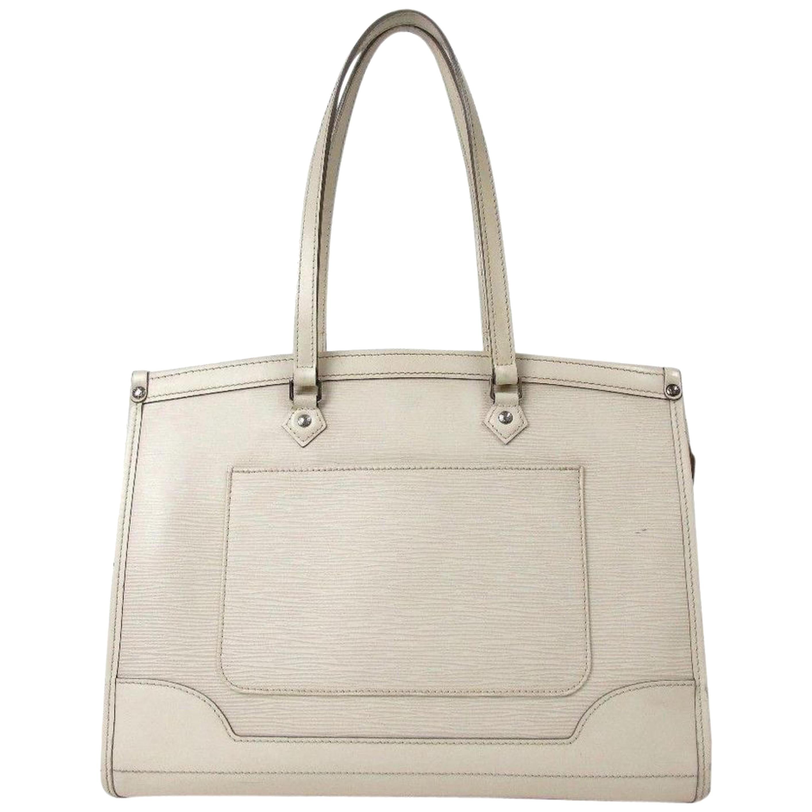 Louis Vuitton Ivory Epi Madeleine Gm 867517 White Leather Shoulder Bag For Sale