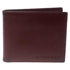 Givenchy Burgundy Leather Bi Fold Wallet For Sale at 1stDibs