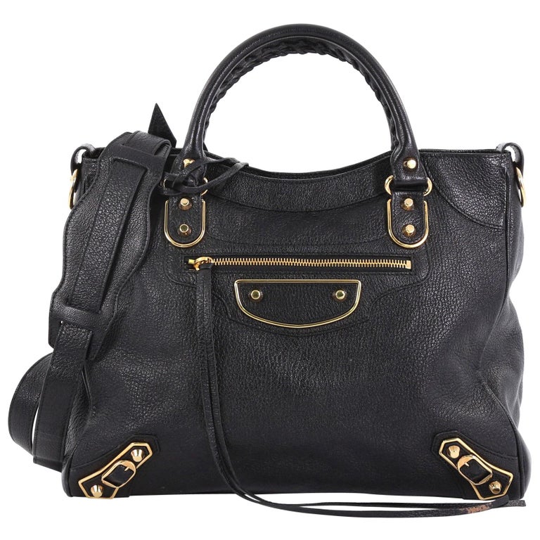 Balenciaga Velo Classic Studs Metallic Edge Handbag Leather at 1stDibs ...