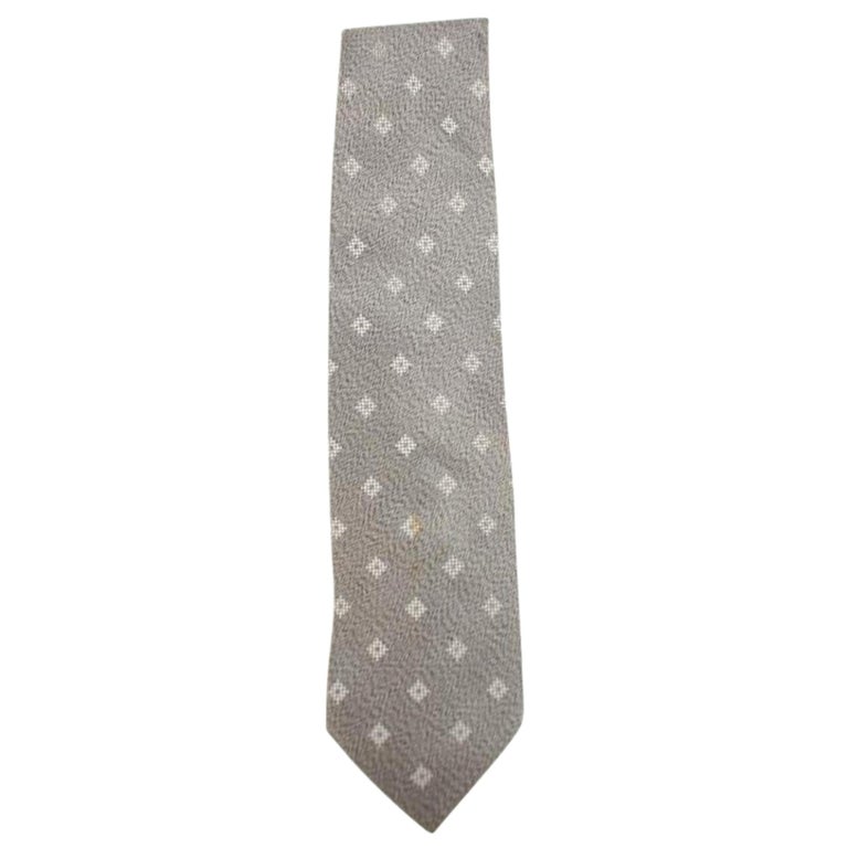 Ermenegildo Zegna Grey Silver Diamond Patterned Tie Eztty19 For Sale at ...
