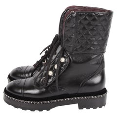 Chanel CC Combat Boots - black