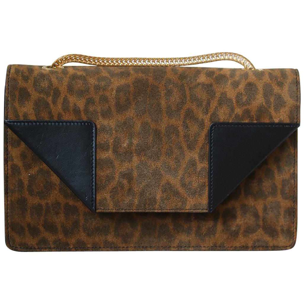 Saint Laurent Betty Leopard-Print Chain Shoulder Bag