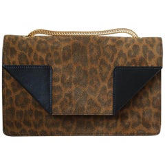 Saint Laurent Betty Leopard-Print Chain Shoulder Bag