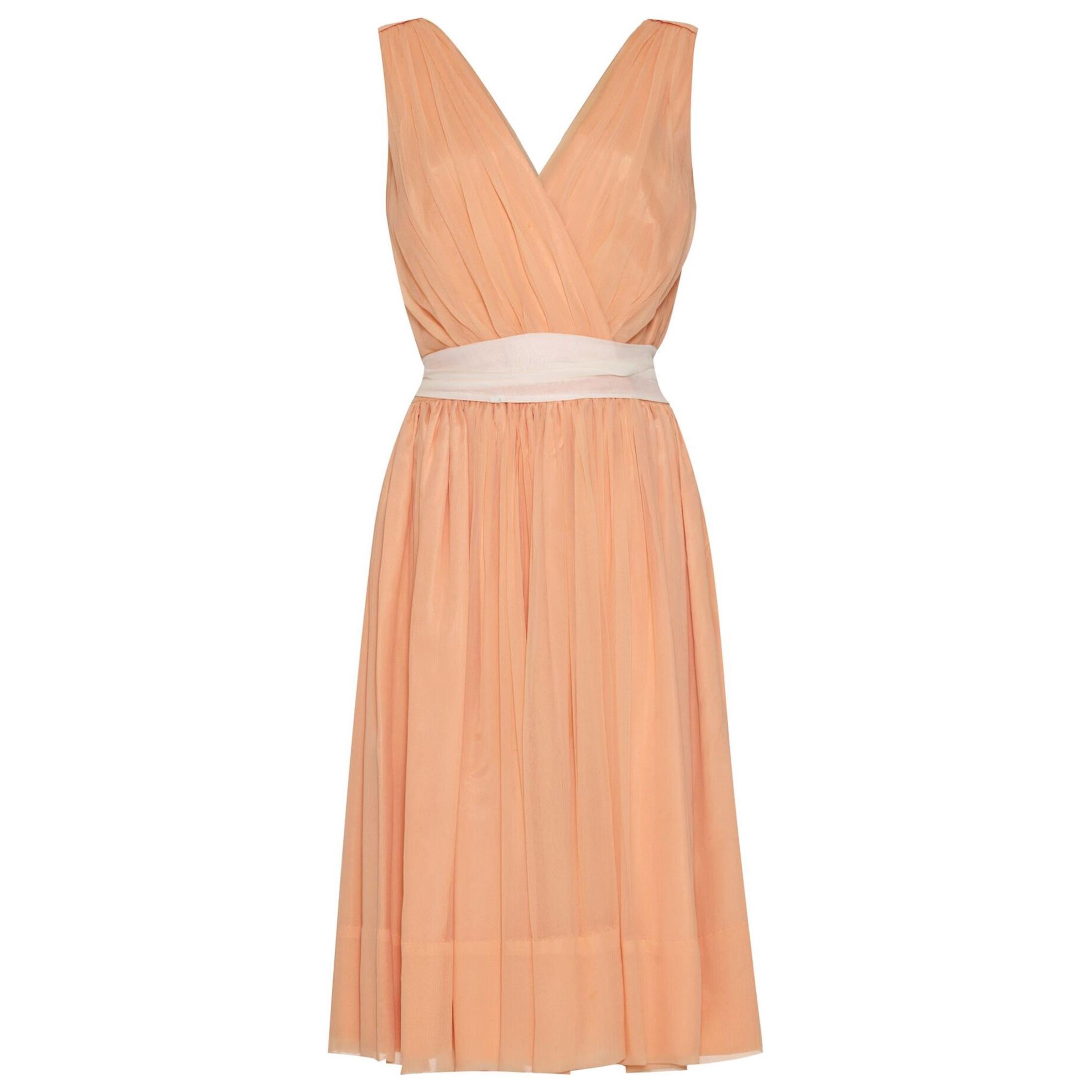 Minx Modes 1950s Peach Silk Crepe Dress at 1stDibs