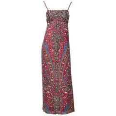 Retro Galanos  Paisley Pattern Beaded Gown