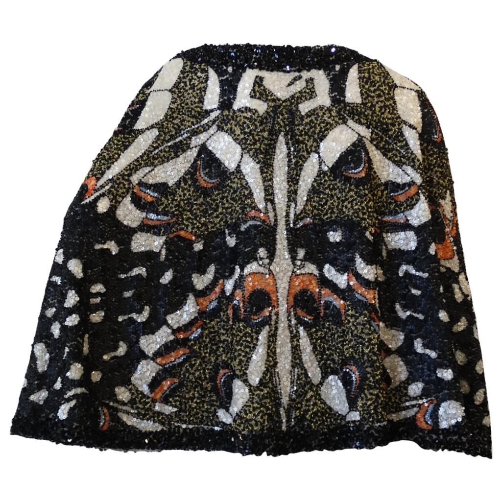 Farah Khan Butterfly Graphic Sequined Cape