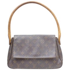 Louis Vuitton Looping Monogram Mini Pm 869105 Brown Coated Canvas Satchel