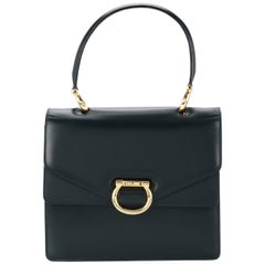 Celine Black Leather Toggle Kelly Style Evening Top Handle Satchel Bag