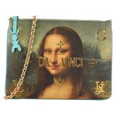 Louis Vuitton Pochette Clutch Limited Edition Jeff Koons Da Vinci Print Canvas