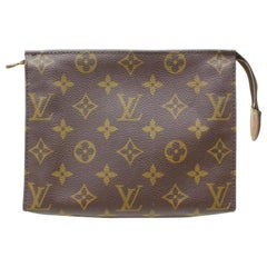 Louis Vuitton Poche Monogram Toiletry Pouch Toilette 19 868316 Brown Coated Canv