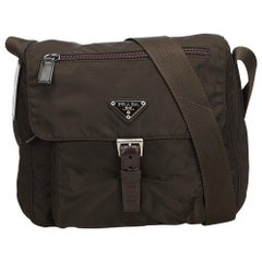 Prada Brown Nylon Messenger Bag