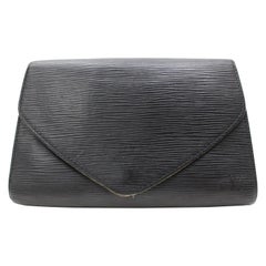 Louis Vuitton Pochette Noir Art Deco 868159 Black Leather Clutch
