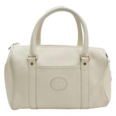 Gucci Boston Off-white Gg Interlocking Logo 868038 Ivory Leather Satchel