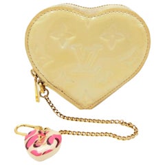 Louis Vuitton Beige Monogram Vernis Heart Coin Purse Pouch Or Wristlet 234157