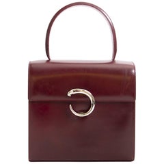 Cartier Panthere Red Leather Top Handle Bag