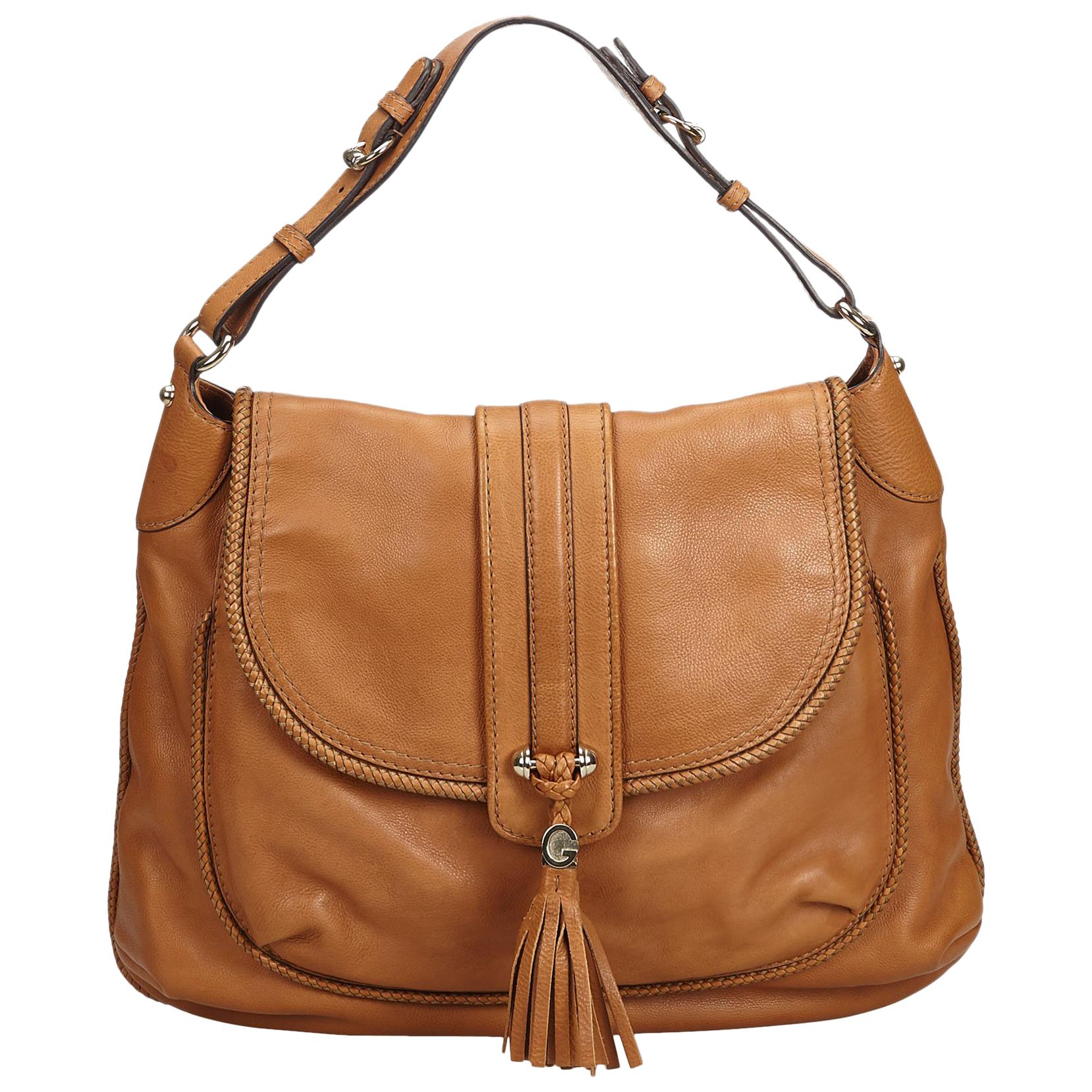 Gucci Brown Leather Marrakech Shoulder Bag For Sale