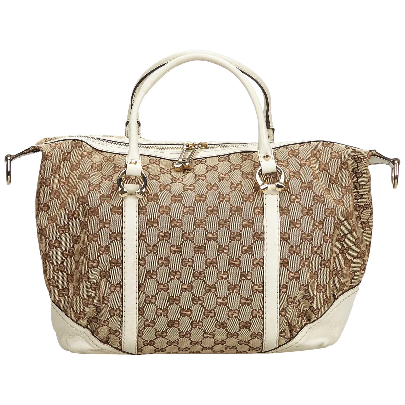 Gucci Brown GG Jacquard Duffel Bag