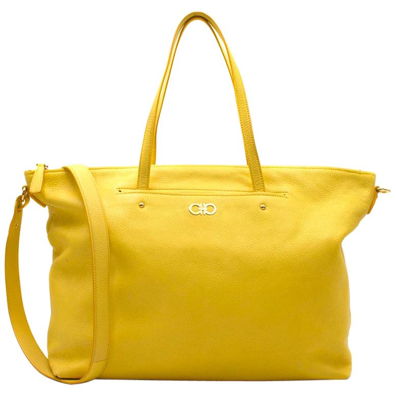 Salvatore Ferragamo Yellow Tote Bag For Sale