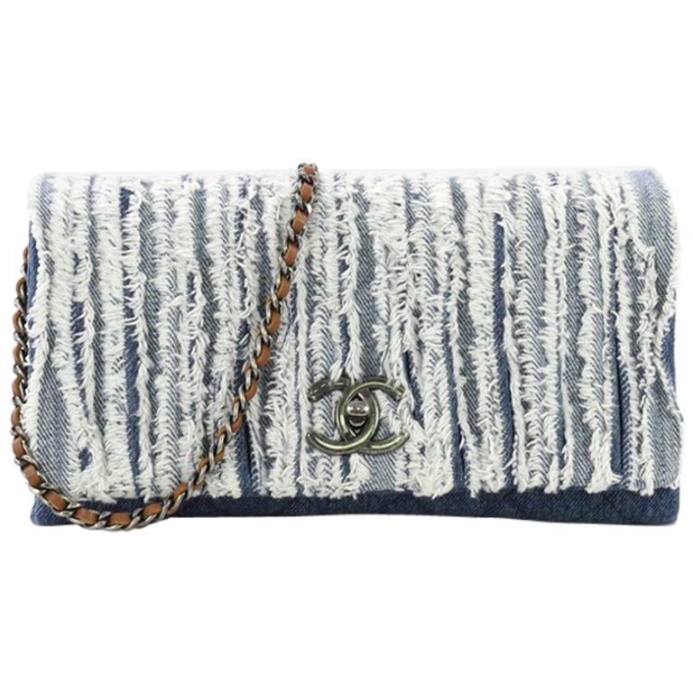 Chanel CC Chain Flap Bag Fringe Denim Medium