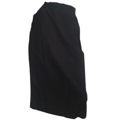 Christian Dior for Neiman Marcus 1980s Navy Straight Skirt with Pockets Size 6.