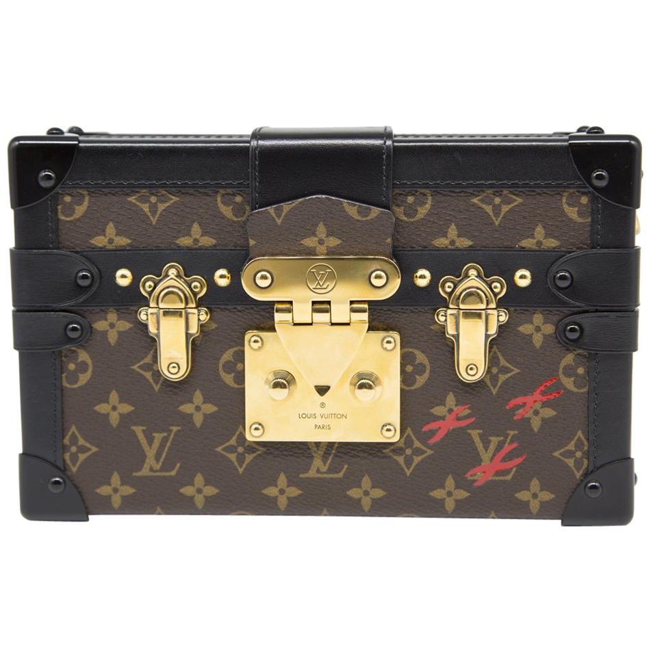 Louis Vuitton Petite Malle Bag in Monogram with Golden Brass