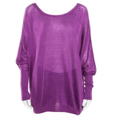 Loro Piana Purple Linen and Silk Sweater M