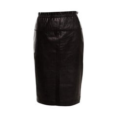 3.1 Phillip Lim Brown Lamb Leather Ruffled Waist Detail Pencil Skirt M