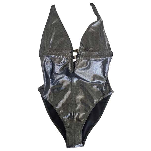 Christian Dior x John Galliano Grey Metallic Vintage 90's Rare Swimsuit ...