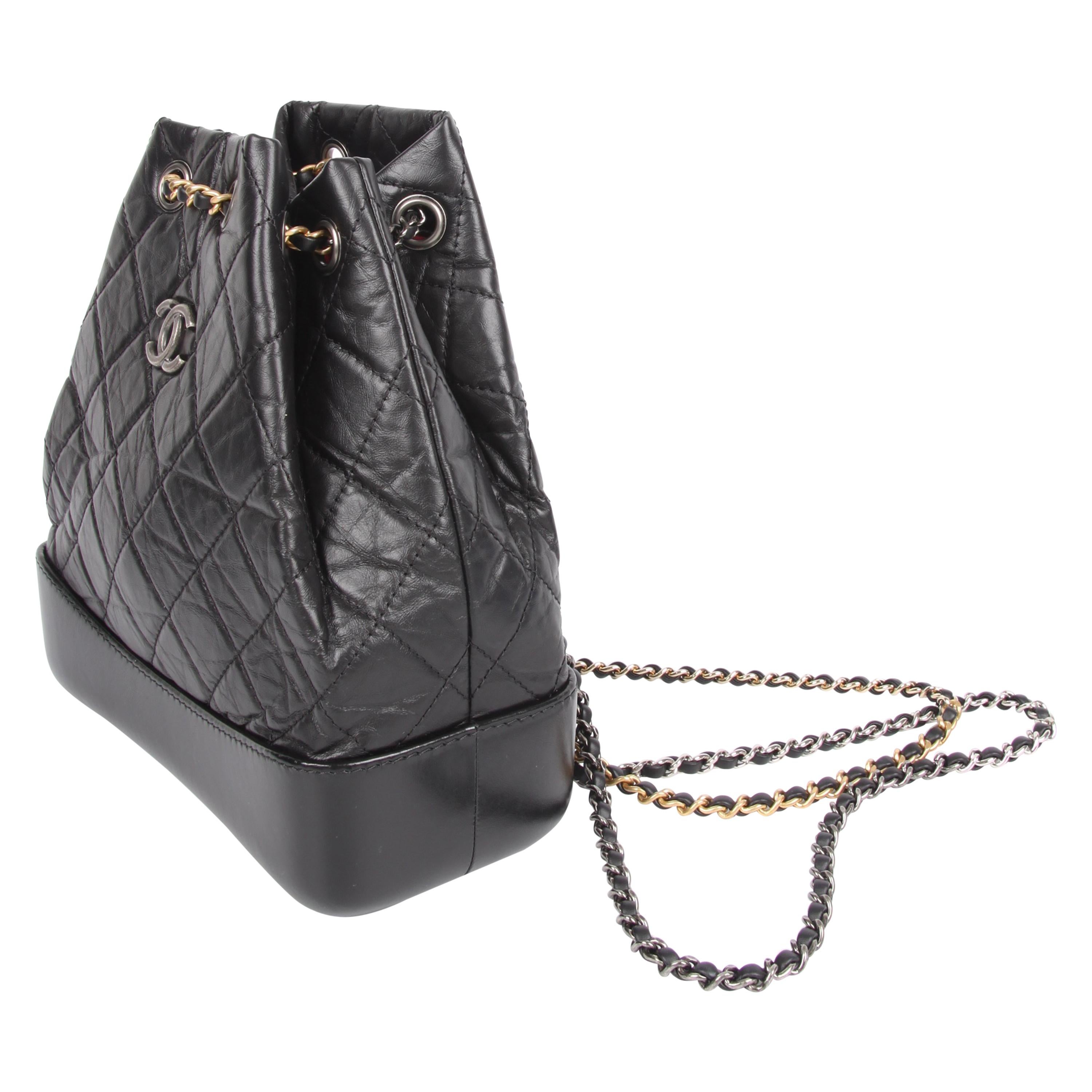 Chanel Quilted Gabrielle Backpack - black