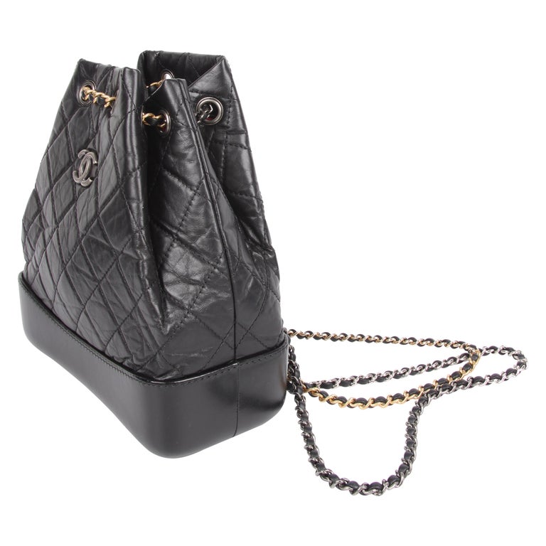 Buy Pre-Owned CHANEL Gabrielle Small Backpack Black Leather