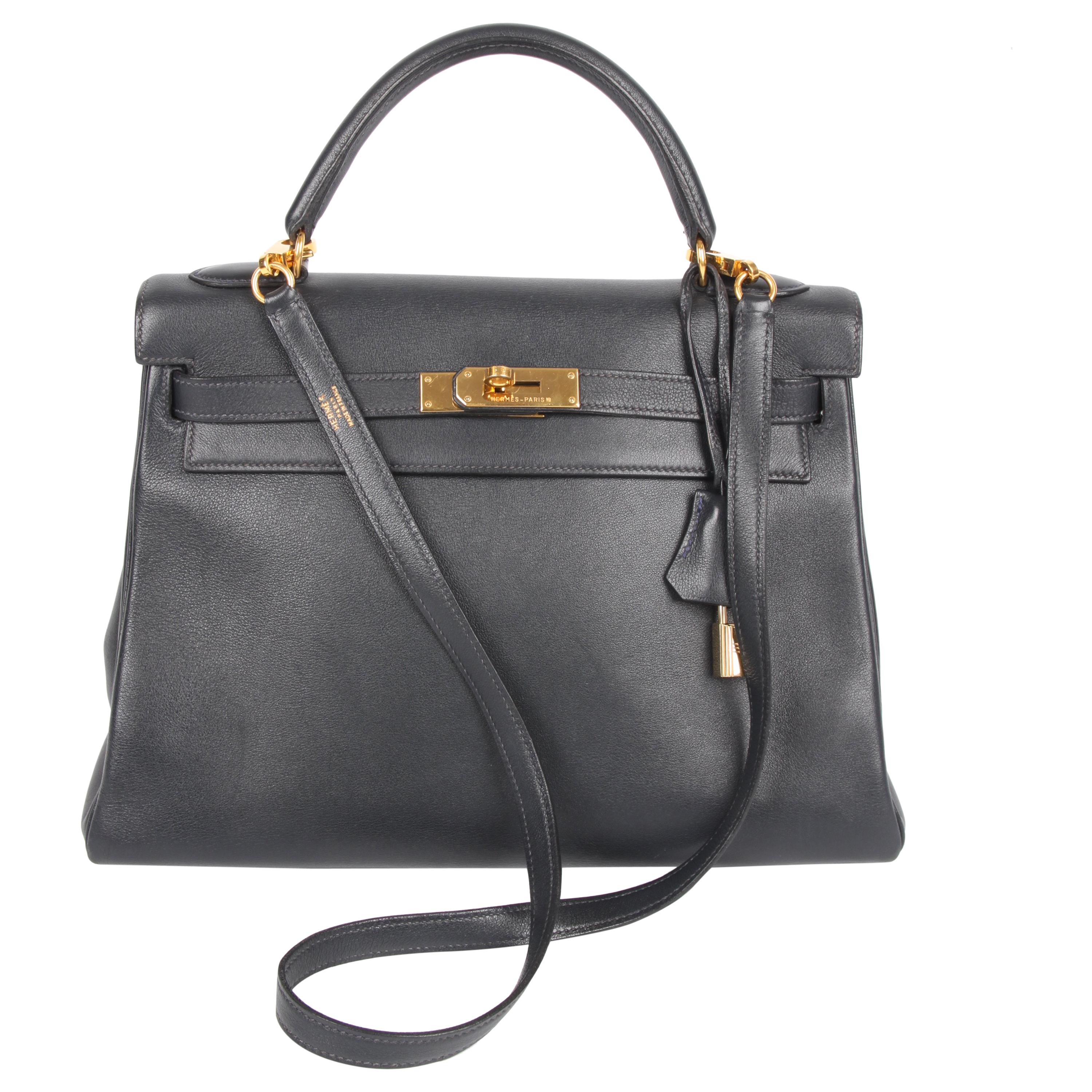 Hermès Kelly Bag 32 Swift Leather - dark blue