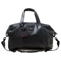 TUMI Black Leather Alpha II Duffel Bag