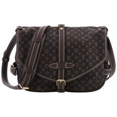 Louis Vuitton Fusain Monogram Mini Lin Saumur Shoulder Bag Louis Vuitton