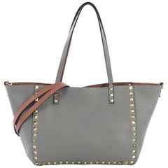 Valentino Rockstud Reversible Convertible Tote Leather Small