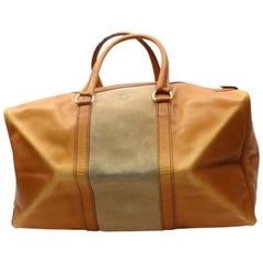 Dior Bicolor Boston Duffle 867760 Brown Leather Weekend/Travel Bag