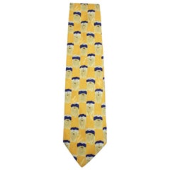Ermenegildo Zegna Yellow Blue Patterned Tie Eztty28