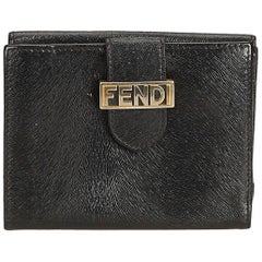 Fendi Black Others Leather Embossed Short Wallet Italy