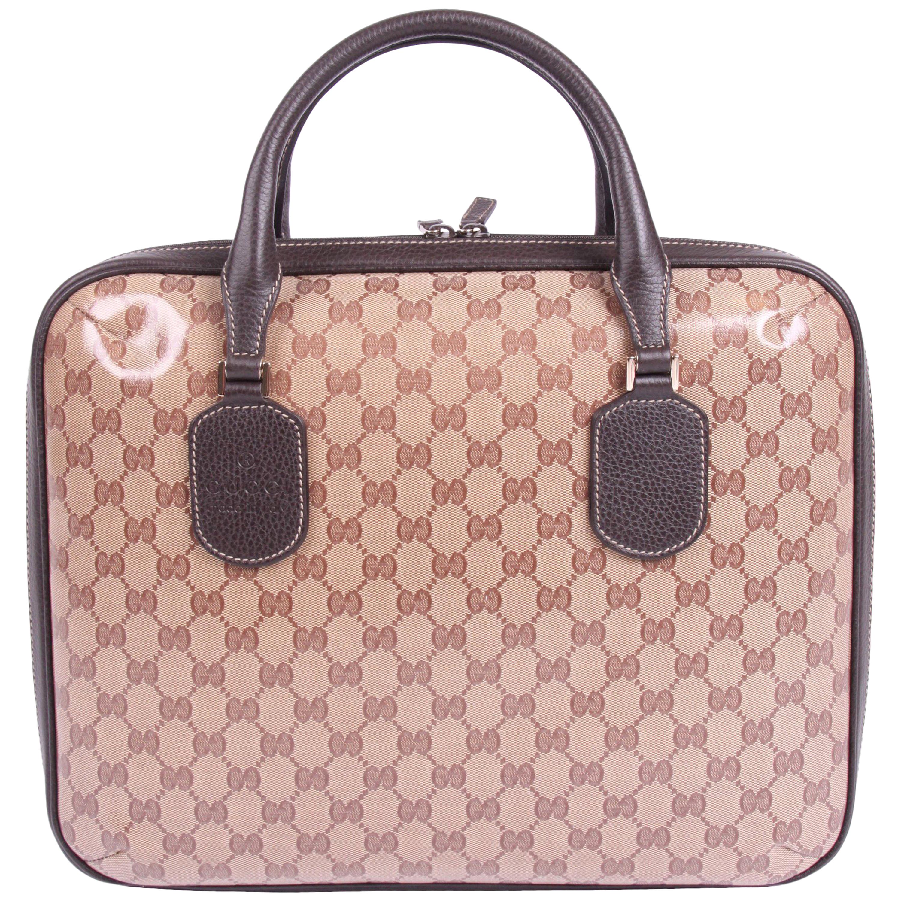 Gucci GG Guccissima Patterned Laptop Case - brown