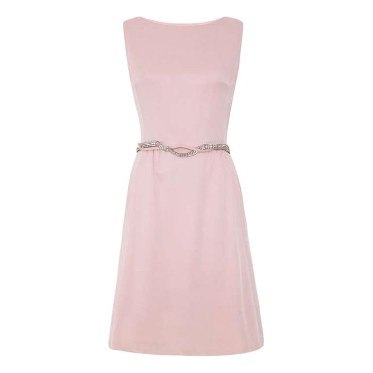 pale pink satin dress