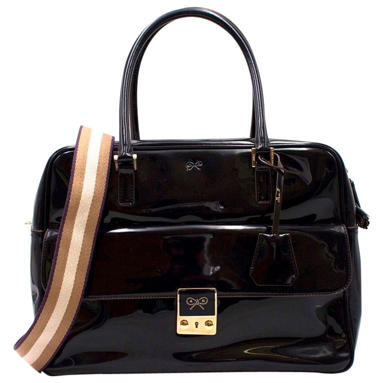 Anya Hindmarch Black Laminated Carker Bag
