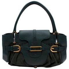 Jimmy Choo Leather & Suede Forest Green Shoulder Bag