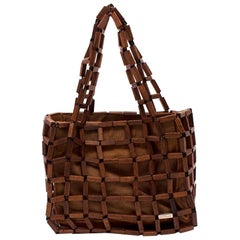 Salvatore Ferragamo Mini Wooden Drawstring Tote